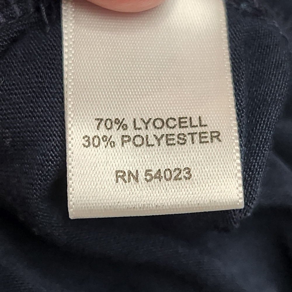 3/$25 Banana Republic navy blue V neck 3/4 sleeve tie front top size Medium - Picture 6 of 8